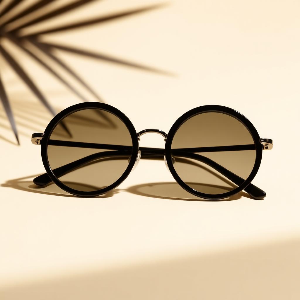 Black Round-Frame Sunglasses