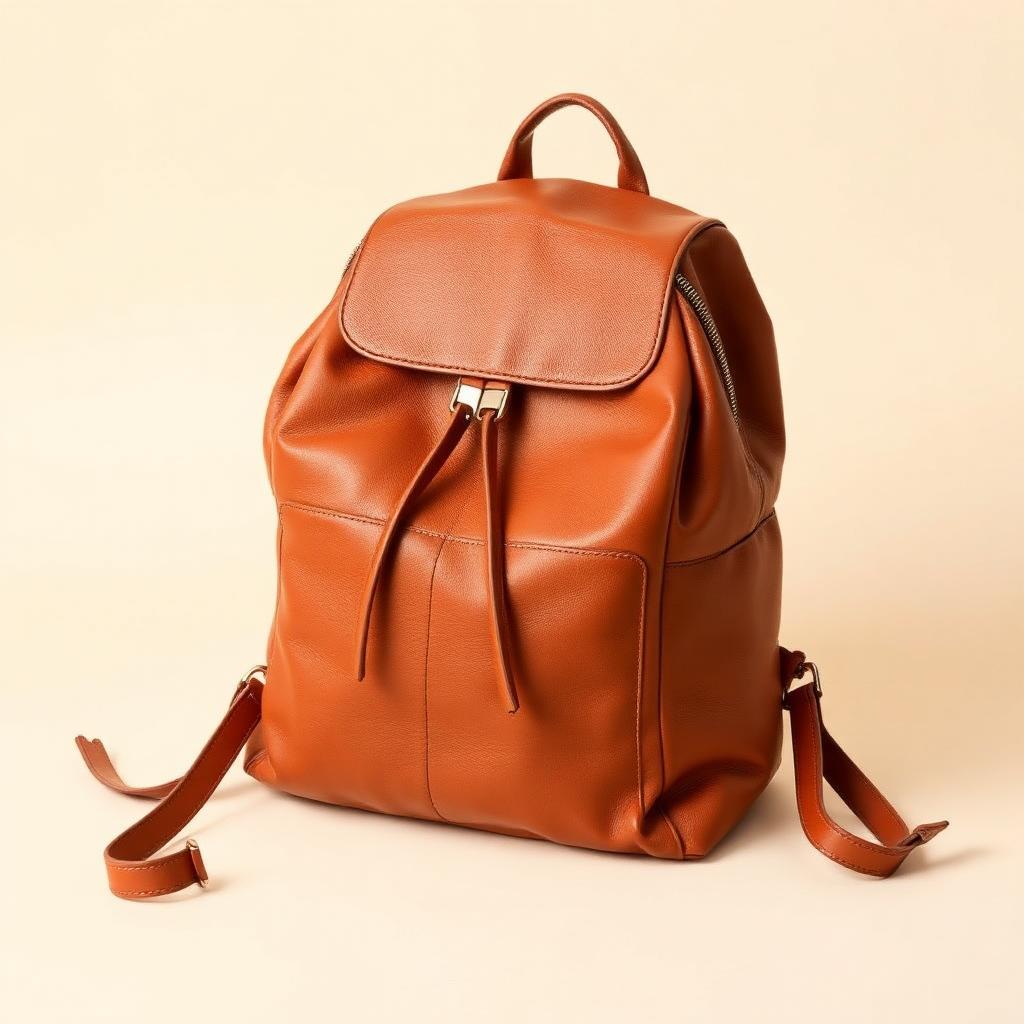 Cognac Leather Backpack