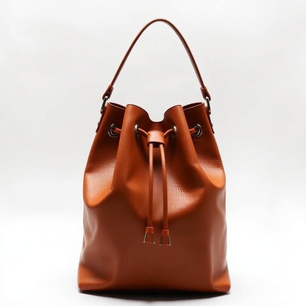 Caramel Leather Bucket Bag