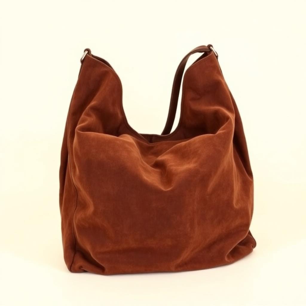 Chocolate Suede Hobo Bag