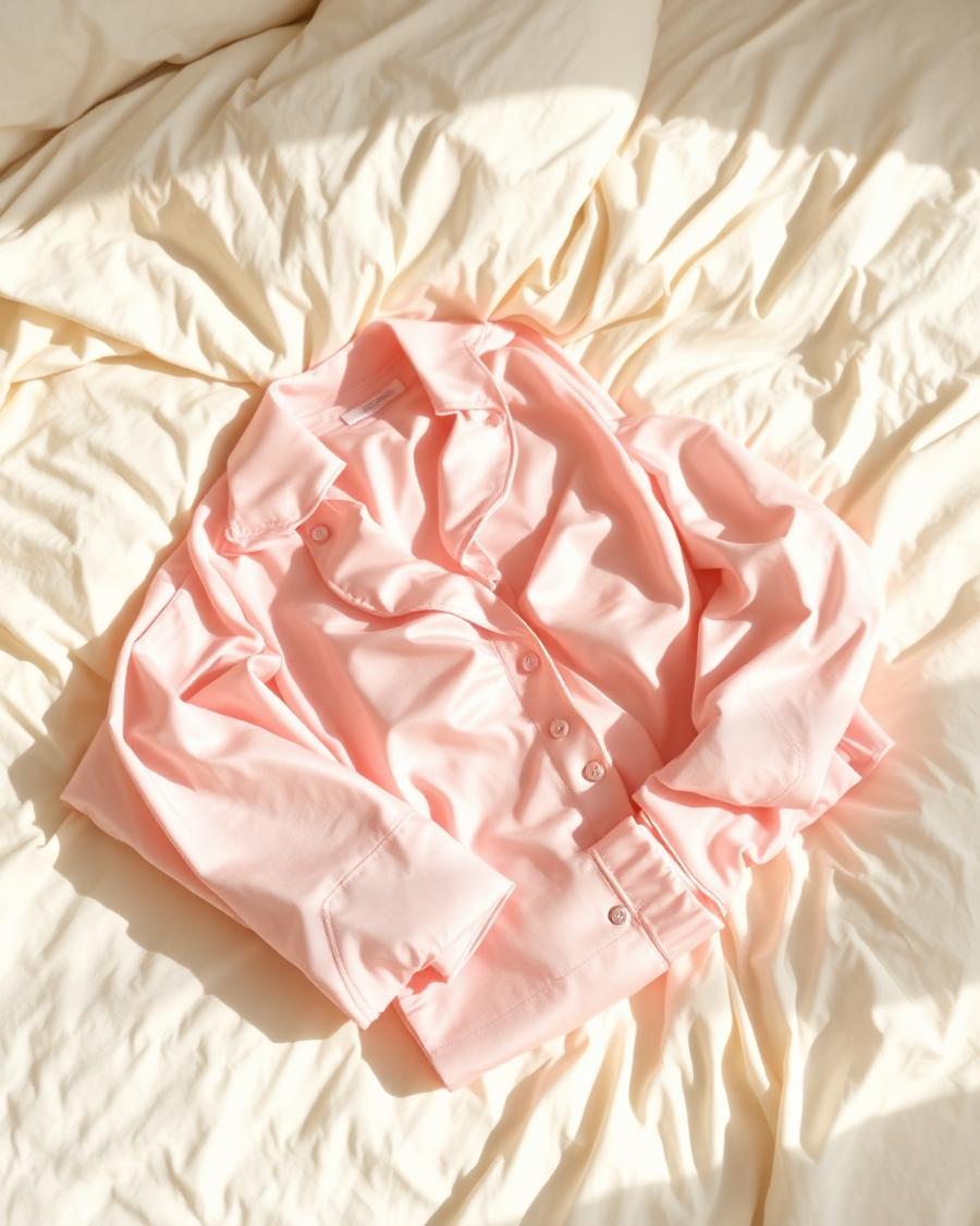 Blush Pink Silk Pajama Set