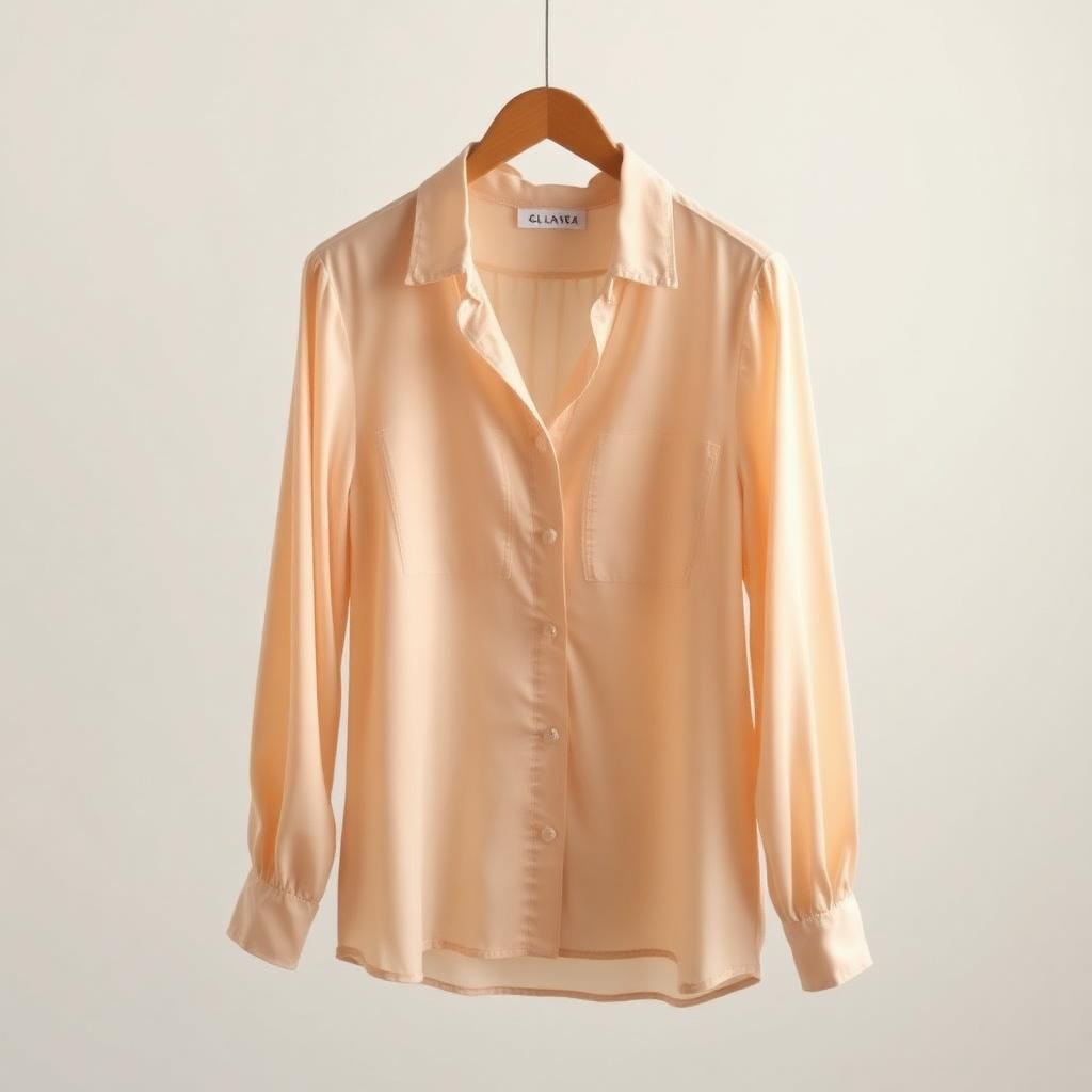 Champagne Silk Pocket Blouse