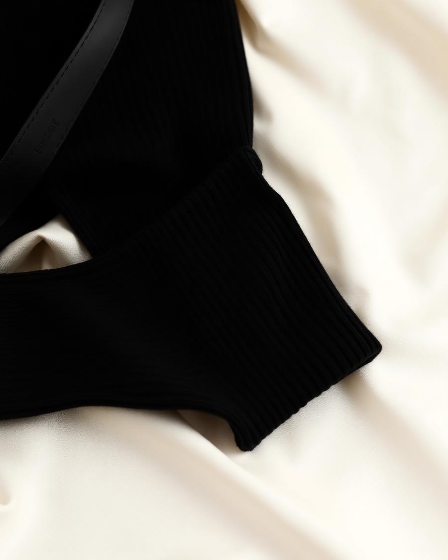 Black Ribbed Knit Sweater