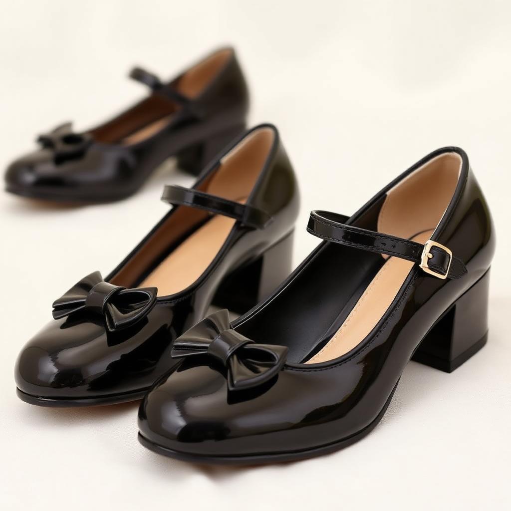 Black Patent Bow Mary Janes